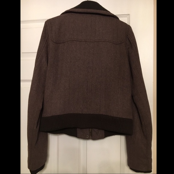 Chocolate Brown Tweed Toggle Coat - Picture 3 of 6